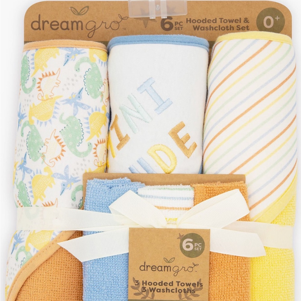 Dreamgro Hooded Towel and Washcloth Set